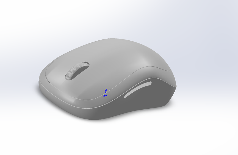 SolidWorks mouse model — advanced surfacing